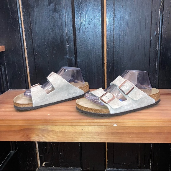 Birkenstock Arizona Suede Sandals in Taupe - Picture 3 of 7